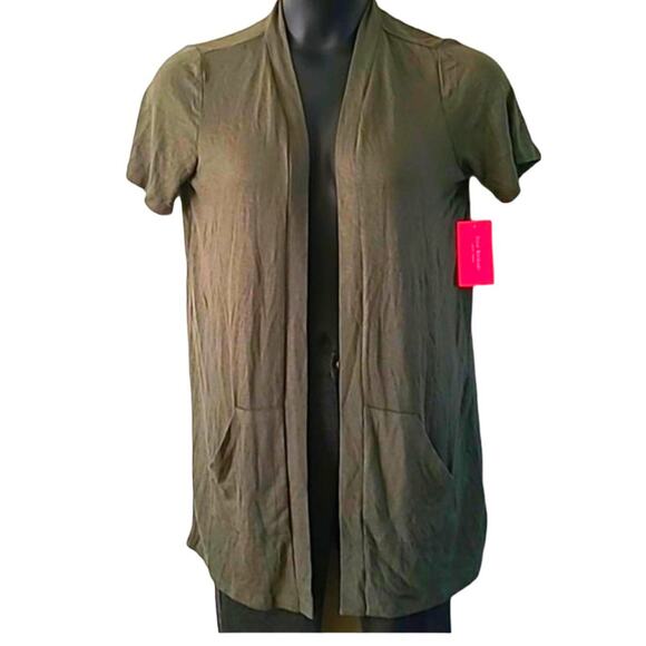 Isaac Mizrahi Live! Women's Open Front Short Sleeve Cardigan -Size Small Petite - Picture 2 of 6